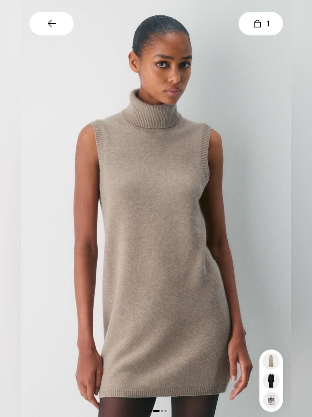 🤎 Aritzia Wilfred - Essential Wool Cashmere Taupe “Outline” Dress - Picture 2 of 8
